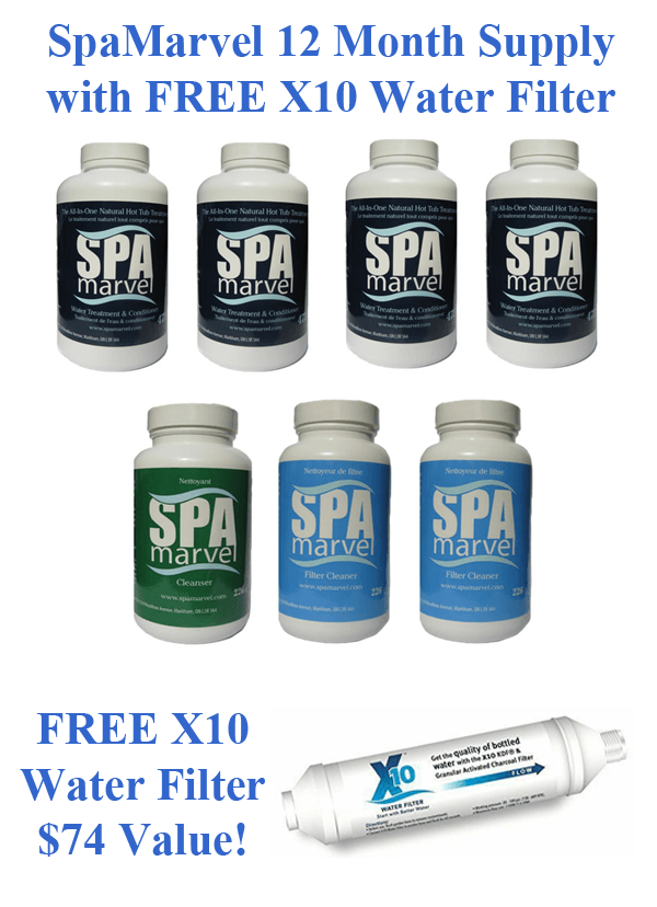 Spa Marvel 12 Month Bundle with FREE X10 KDF Water Filter